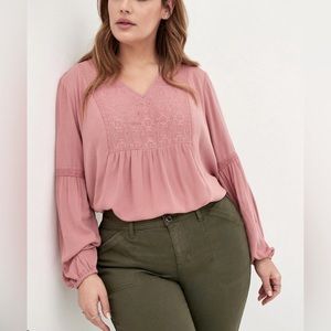 Torrid blouse dusty pink blouse 00 NWT